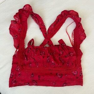 Red Floral Free People Set